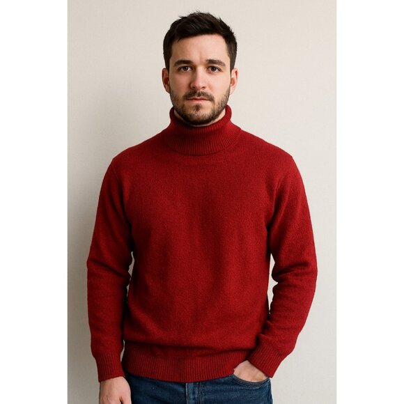 Gantos Red Turtleneck Sweater for Effortless Style Mens size M. Vintage - Picture 1 of 9